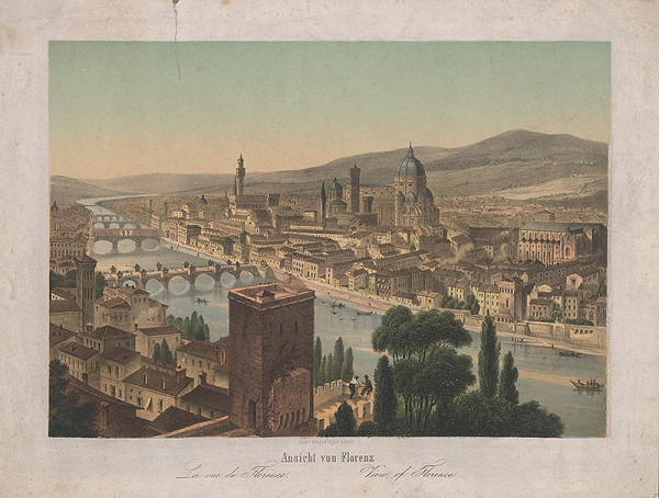 Nemecký grafik z 19. storočia – Pohľad na Florenciu 