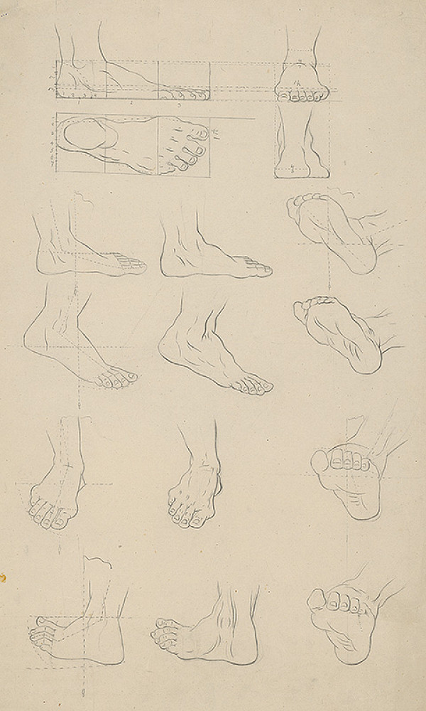 Stredoeurópsky grafik z 19. storočia – Štúdia nôh 