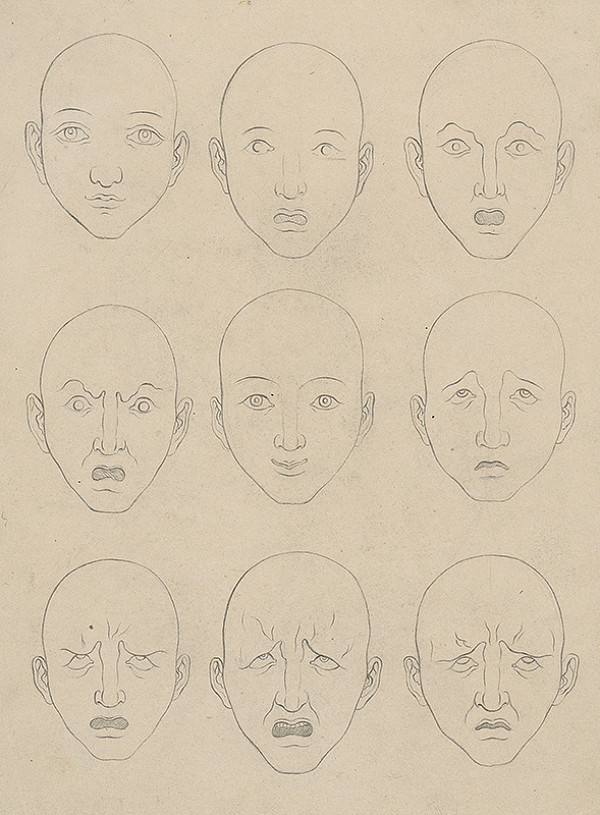 Stredoeurópsky grafik z 19. storočia – Štúdia hláv 