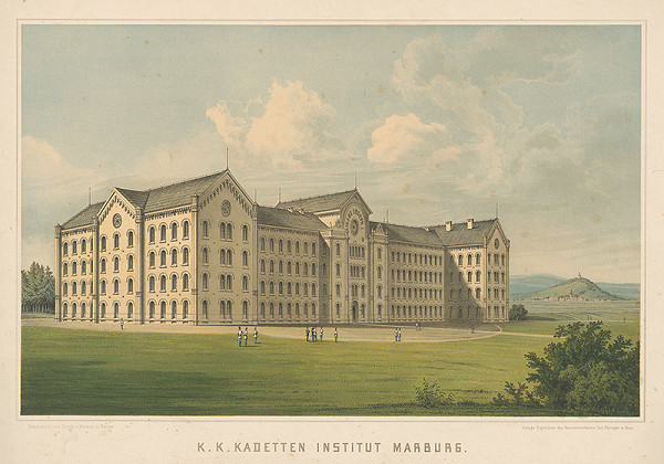 Nemecký grafik z 19. storočia – Vojenký inštitút v Marburgu 