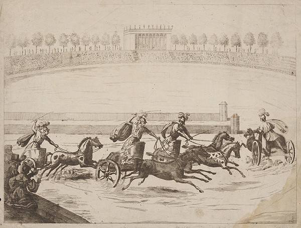 Stredoeurópsky grafik z 19. storočia – Konské dostihy 