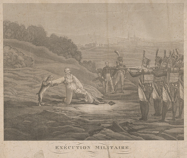 Stredoeurópsky grafik z 19. storočia – Vojenská poprava 