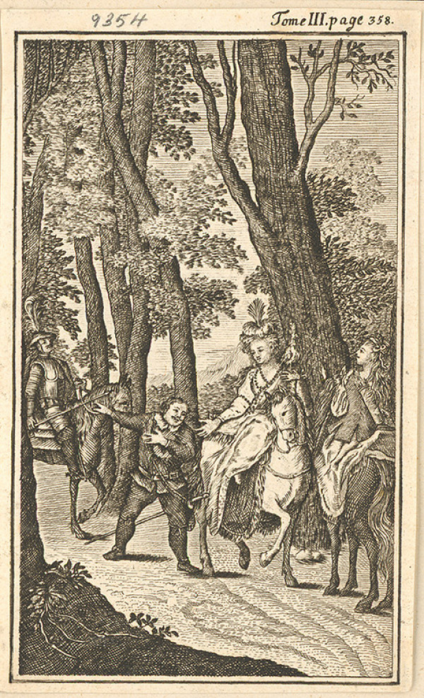 Stredoeurópsky grafik z konca 17. storočia – Sancho Panza v lese 
