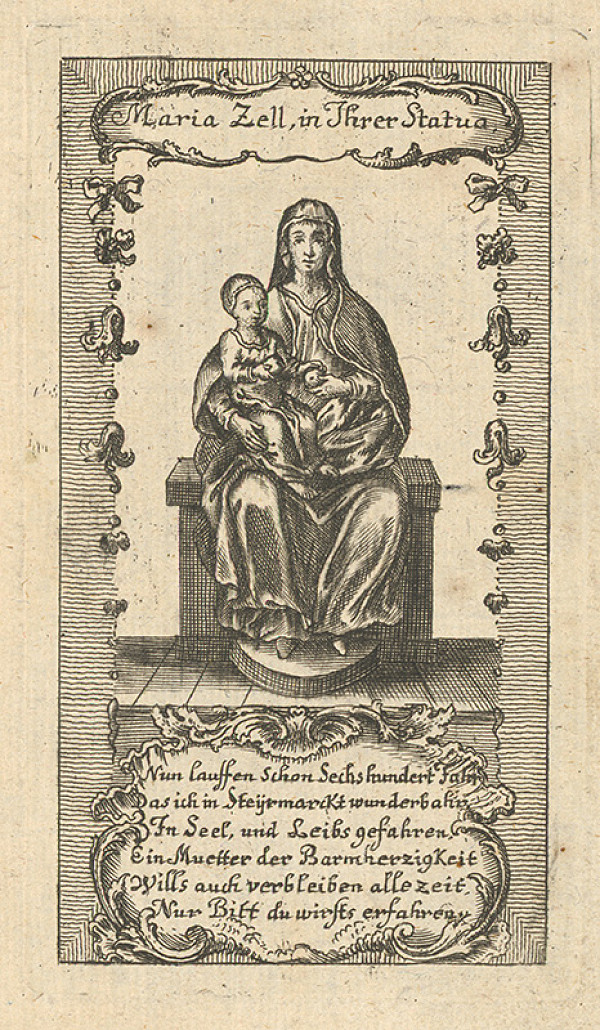 Nemecký grafik z 18. storočia – Madona z Mariazellu 