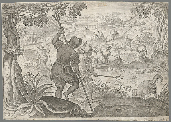 Philip Galle, Jan van der Straet, Neznámy rytec – Lov na vydry (38) 