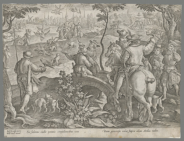 Philip Galle, Jan van der Straet, Neznámy rytec – Poľovačka so sokolmi (65) 