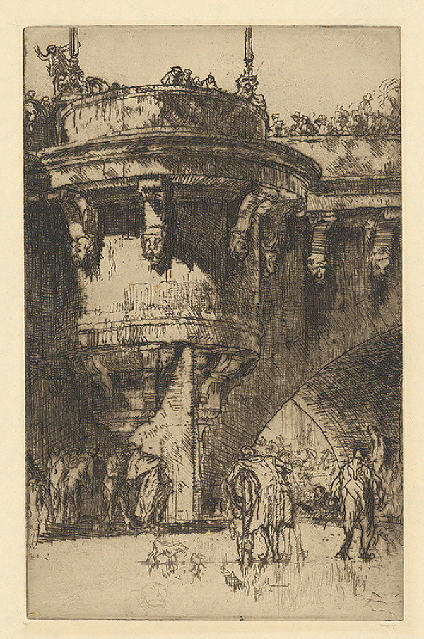 Stredoeurópsky grafik z prelomu 19. - 20. storočia – Časť talianskeho mesta 