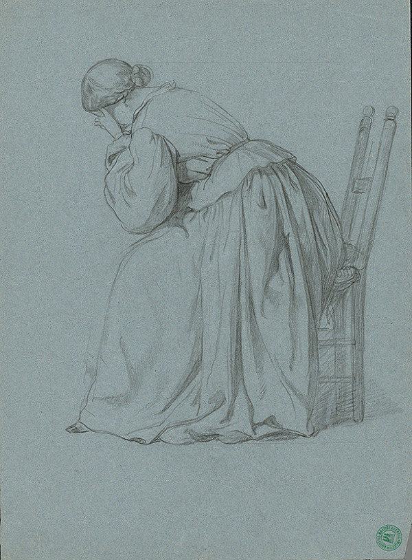 Stredoeurópsky grafik z 19. storočia – Sediaca žena 