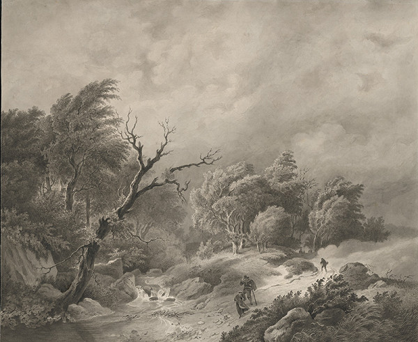 Stredoeurópsky grafik z 19. storočia – Búrka 