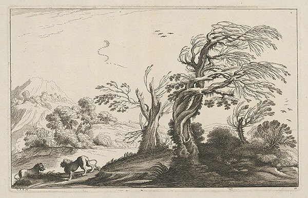 Guercino – Krajina s levmi 