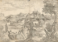 Giovanni Francesco Grimaldi, Titian – Krajina s hráčom na lutne 