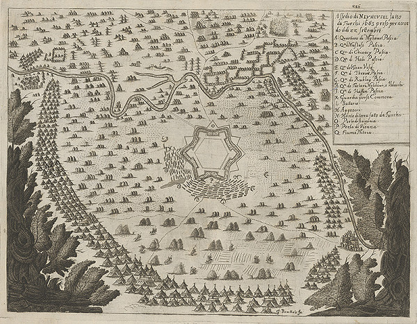 Gaspar Bouttats – Obliehanie Nových Zámkov Turkami 