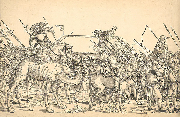 Stredoeurópsky grafik zo 16. storočia – Triumfálny pochod cisára Maximiliána 