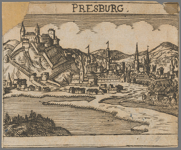 Stredoeurópsky grafik zo 17. storočia – Pohľad na Bratislavu 