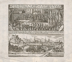 Romeyn de Hooghe, Philip Bouttats – Korunovácia Leopolda I. v Bratislave v roku 1655 a pohľad na Bratislavu z juhu 