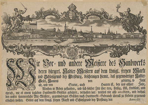 Sebastian Zeller, Samuel Mikovíny – Cechový list ihlárov 