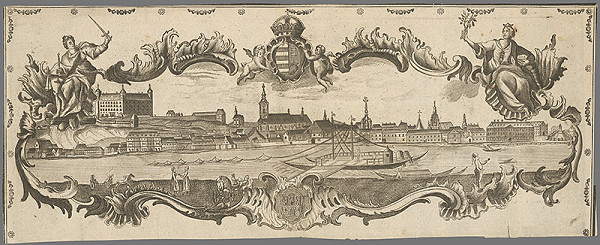 Stredoeurópsky grafik z 18. storočia – Pohľad na Bratislavu 