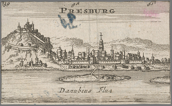 Stredoeurópsky grafik z 2. polovice 17. storočia – Bratislava z juhu 