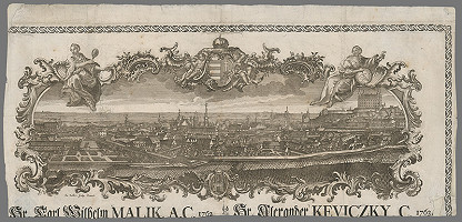 Sebastian Zeller – Pohľad na Bratislavu zo severu - hlavička cechovej listiny 