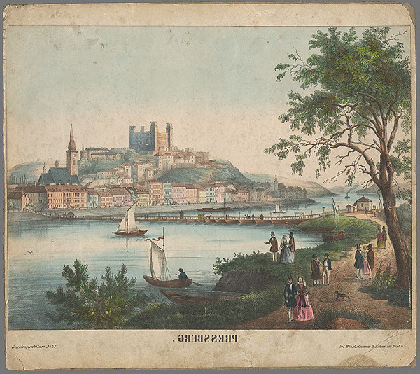 Nemecký grafik z 19. storočia – Pohľad na Bratislavu v 19. storočí 