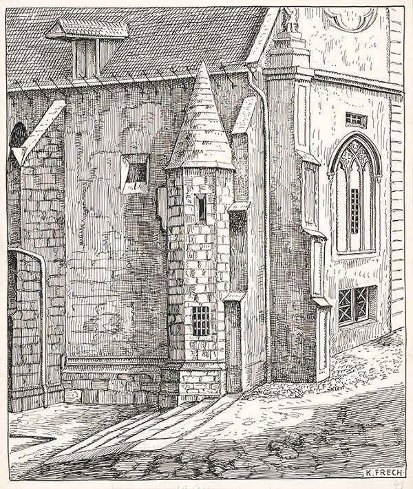 Karol Frech – Opevnenie domu na severozápadnej strane v Bratislave 