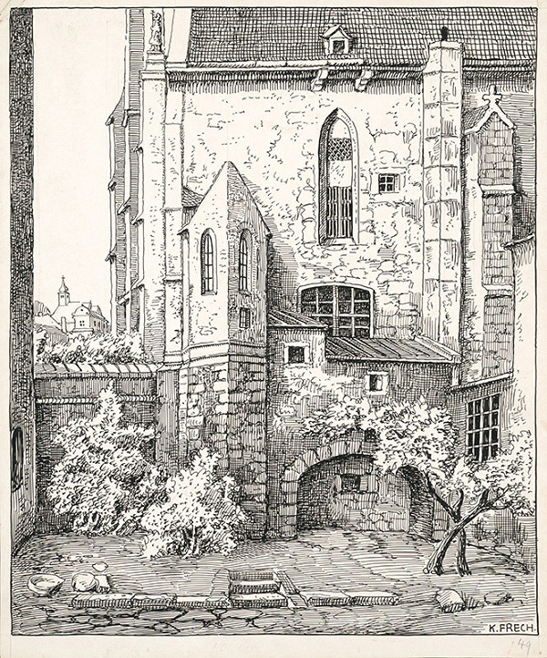 Karol Frech – Dóm sv.Martina v Bratislave - pohľad z juhozápadu 