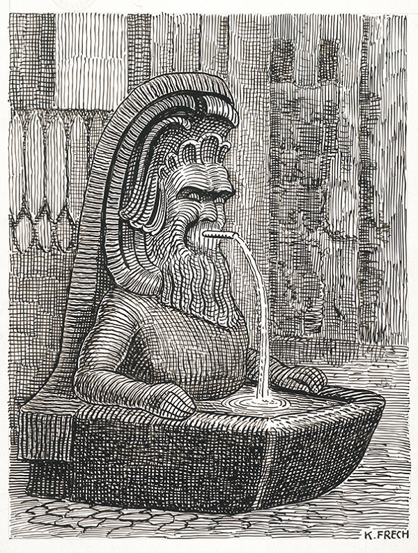 Karol Frech – Stará studňa v Scharitzerovom dome v Bratislave 