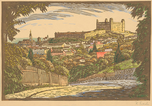 Karol Frech – Pohľad na Bratislavu zo severu 
