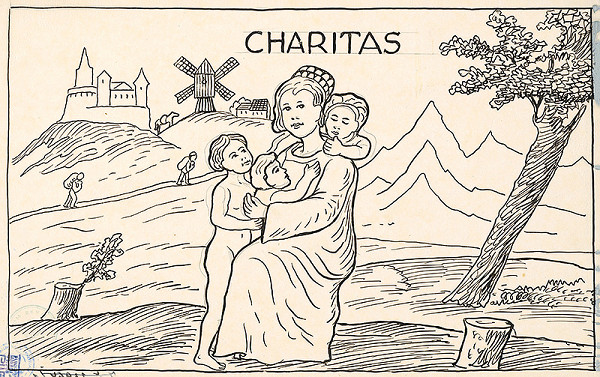 Karol Frech – Náčrt ozdoby z rakvy Fuggerovej v Dóme - Charitas 