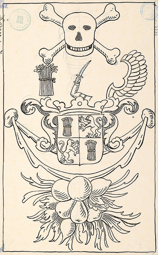 Karol Frech – Náčrt ozdoby z rakvy Feggerovej v Dóme - Bratislava 