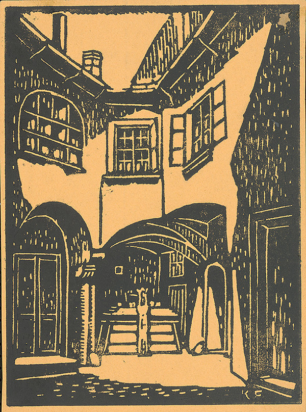 Karol Frech – Starý bratislavský dvor na Schneeweißgasse Nr. 5 