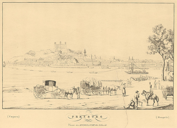 Carl Bschor – Pohľad na Bratislavu z juhu 