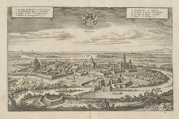 Matthäus Merian – Opevnenie mesta Hanau 
