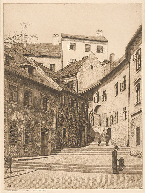 Stredoeurópsky grafik z 20. storočia – Zámocké schody v Bratislave 