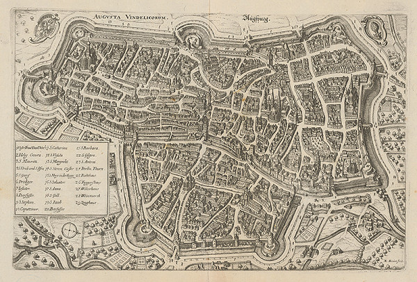 Matthäus Merian – Opevnenie Augsburgu 