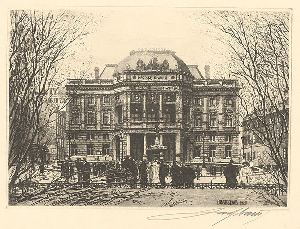 Stredoeurópsky grafik z 20. storočia – Sídlo Slovenského národného divadla v Bratislave 