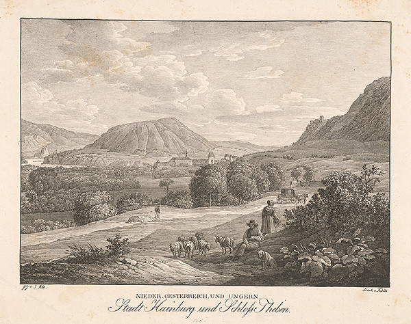 Jakob Alt – Pohľad na Devín z Hainburgu 