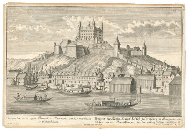 Friedrich Bernhard Werner, Martin Engelbrecht – Pohľad na Bratislavský hrad z juhu