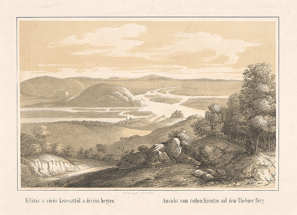 Franz Pracher – Výhľad z Červeného kríža na sútok Dunaja a Moravy 