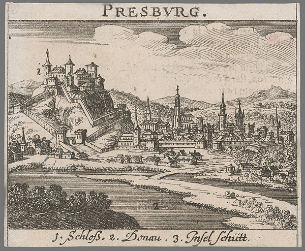 Stredoeurópsky grafik z 2. polovice 17. storočia – Bratislava z juhu 
