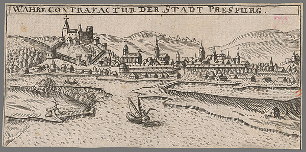 Stredoeurópsky grafik zo 17. storočia – Pohľad na Bratislavu 