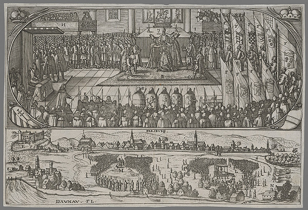 Stredoeurópsky grafik zo 17. storočia – Korunovácia Leopolda I. v Bratislave 