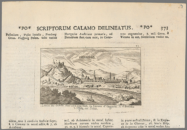 Jacob von Sandrart – Bratislava  v 17. storočí - pohľad z juhu 