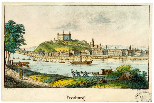 Georg Adam – Bratislava v 19. storočí - pohľad z juhu 