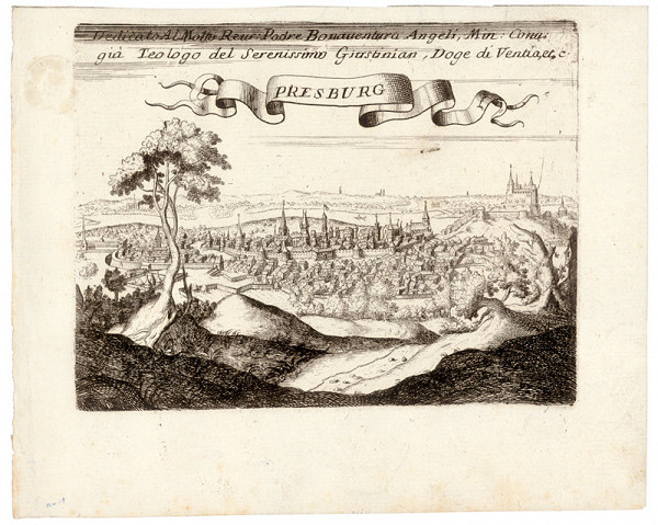 Stredoeurópsky grafik z 2. polovice 17. storočia – Bratislava zo severu 