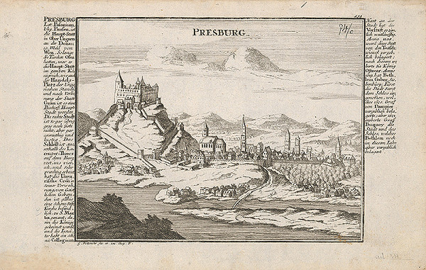 Johann Georg Bodenehr – Pohľad na Bratislavu z juhu 