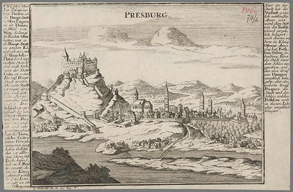 Johann Georg Bodenehr – Bratislava z juhu 