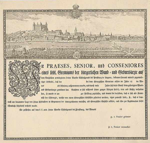 Ignac von Müller – List bratislavských chirurgov 