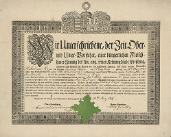 Gottfried Prixner – Bratislava - Učňovská cechová listina Ľudovíta Hagna 