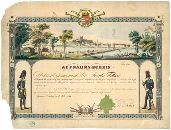 Josef Trentsensky – Vojenský prijímací list 